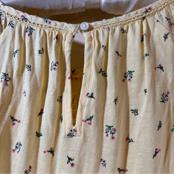 Loft Garden Floral Top Sz XS Babydoll Swiss Dot Yellow - Picture 7 of 7